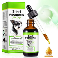 3-in-1 Honden Probiotica Vloeibare Druppels Prebiotica Spijsverteringsenzymen voor Darmgezondheid Huid & Vacht Gezondheid Huisdier Gezondheidssupplement