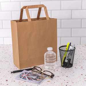 Bolsas de Regalo de Papel Kraft con Asas para Regalos, Mercancía Comercial, Venta al por Menor, Recuerdos de Fiesta de Cumpleaños, Bolsas de Papel Reciclado - Product Image 3