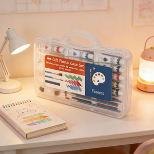 Kit de Peinture Artistique pour Enfants : Coffret en Plastique pour <span class=keywords><strong>Dessin</strong></span>, Coloriage, Cadeau, Papeterie, Peintures Acryliques, Gouaches, Pastels à l'Huile - Product Image 5