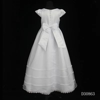 Robe de demoiselle d'honneur D30863 avec manches en dentelle sur la jupe, robe de communion pour la fête de mariage
