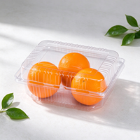 Conteneur alimentaire jetable en PET, boîte en plastique transparente à clapet pour l'emballage des oranges fraîches