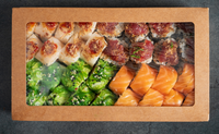 Boîte à pâtisserie jetable robuste pour l'extérieur, auto-montable, avec fenêtre transparente pour les sushis, les pique-niques, les barbecues et le camping