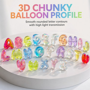 Perline Acriliche Iridescenti <span class=keywords><strong>a</strong></span> Forma di Lettera, Grandi Perline Alfabeto Assortite per Creazione di Gioielli e Charm Personalizzati - Product Image 1