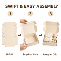 Boîte cadeau pliable personnalisée pastel pour baby shower avec couverture et peluche pour nouveau-né, emballage prêt à l'emploi, durable