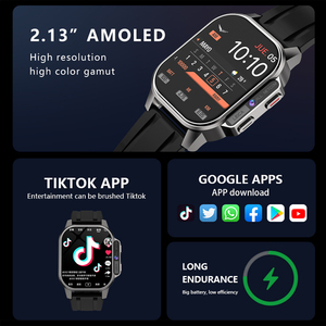 B22 5g Smart <b>Watch</b> with Camera Android 2.04inch WIFI Heart Rate IP67 Waterproof 4G Ultra Video Call Sleep Tracker - Product Image 3