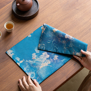 Xiangyun Yarn Tea Mat Waterproof Chinese Zen Style <b>Table</b> <b>Runner</b> Traditional Fabric Tea Ceremony Decor - Product Image 2