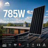 Panneau solaire NADDEX 785w, panneaux solaires monocristallins, panneau solaire pliable, nettoyeur de panneaux solaires, panneau solaire pour tuiles de toit