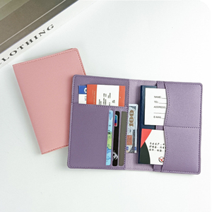 最新デザインヴィンテージPUレザー防水カスタムロゴユニセックス屋外旅行パスポート銀行カードカバー - Product Image 3