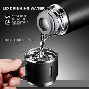 Geschenkset Flasche MIT tasse cách nhiệt phích chai chân không bình nước chai cốc cốc Bộ quà tặng với 3 nắp - Product Image 3