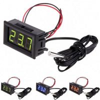 Panel Meter suhu mobil DC5-12V termometer 50 ~ 110C LED Digital meteran pengukur Lot merah hijau biru
