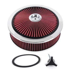 Ad alto flusso 14 "X <span class=keywords><strong>4</strong></span>" filtro rotondo lavabile filtro aria con coperchio cromato per SBC <span class=keywords><strong>BBC</strong></span> - Product Image 1