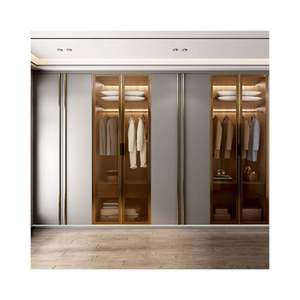 Table de toilette en bois YALIG avec 8 portes coulissantes, armoire en aluminium - Product Image 1