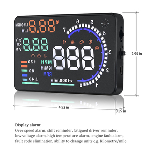 Lancol Hot Bán 5.5 inch LCD dự HUD xe overspeed báo động OBD2 với nhiệt độ nước giám sát <span class=keywords><strong>Heads</strong></span> up hiển thị - Product Image 5