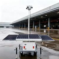 Caméra de surveillance solaire à déploiement rapide sur remorque PTZ 2x4MP 4TB NVR IP67 étanche et résistante au vent (117 km/h) pour la surveillance routière