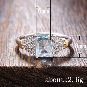 Anello di Moda con Topazio, Design Minimalista ed Elegante con Pietra Quadrata, Gioiello da Donna per Uso Quotidiano - Product Image 3
