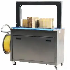 Máquina flejadora automática de embalaje de cajas de cartón corrugado con correa de PP