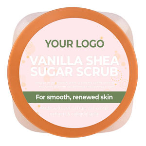 Gommage corporel biologique au lait de vanille et à l'arbre à thé avec perle et vitamine E, exfoliant hydratant au parfum frais pour peaux normales - Product Image 2