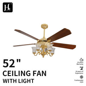 Ventilador de techo con luz para restaurante europeo, con control remoto, nuevo diseño de iluminación. - Product Image 2