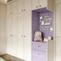 Armoire pour filles en forme de maison moderne, grande capacité, multi-compartiments, écologique, résistante à l'humidité, en bois, facile à assembler