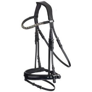 Filete de cuero para montar a caballo ecuestre occidental de la mejor calidad, banda para la nariz, curva duradera, banda para cejas ostentosa, logotipo en relieve - Product Image 2