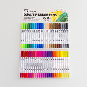 Stylo pinceau aquarelle en plastique Bonvada, dessin graphique, art, double pinceau, pointe fine, marqueurs pastel, stylos à croquis - Product Image 3