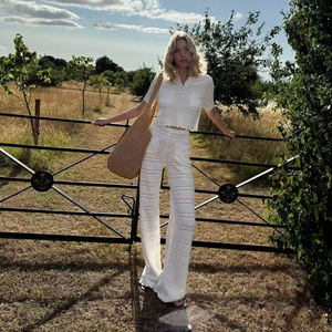 Conjunto de Cárdigan Largo de Punto Calado para Mujer, Verano |   Ropa de estar y de exterior transpirable de secado rápido ODM para salidas informales en casa - Product Image 4