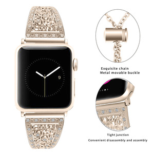 2024 Venta caliente banda reloj <span class=keywords><strong>pulsera</strong></span> banda rhinestone diseñador para <span class=keywords><strong>Apple</strong></span> <span class=keywords><strong>Watch</strong></span> bandas metálicas - Product Image 4