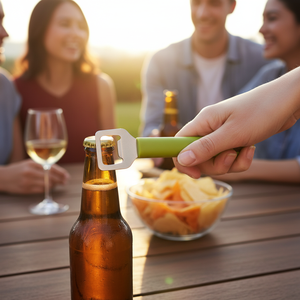 Scatola della linea di Oliva 72 in acciaio inox vino e birra apribottiglie con Logo personalizzabile per l'apertura tappi di bottiglia - Product Image 3