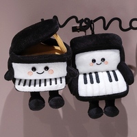 Jouets en peluche personnalisés OEM ODM en forme de piano, Peluche de piano à queue souriante de dessin animé, Poupée en peluche en forme d'instrument pour souvenir et cadeau