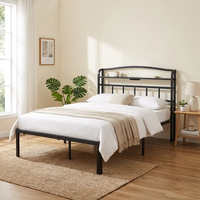 Cadre de lit pliable et extensible en acier durable pour commande en gros, avec tête de lit et système de fixation, idéal pour appartement, chambre, hôtel, école