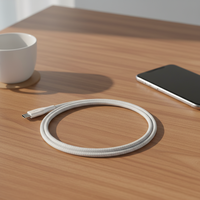 Câble de données écologique en cuivre étamé tressé USB-C à charge rapide 240W, moulé en alliage de zinc personnalisé et populaire