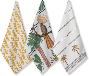 Essuie-tout de cuisine en coton imprimé numériquement, écologique, personnalisé, super doux, en coton et lin, pour le nettoyage de la vaisselle - Product Image 1