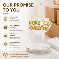 Ungiftige Premium-Paraffinwachs-Kerze mit Goldglitter, Tortendekoration, Weiße Wachsbasis, Spanische Geburtstagsdekoration, Großpackung