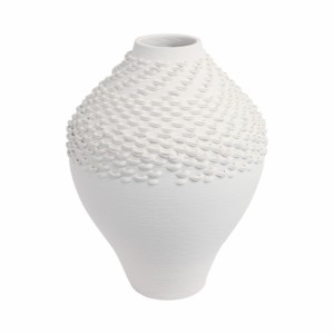 Vaso in Ceramica Ovale Texturizzato, Vaso Moderno per Fiori, Decorazione per Soggiorno, Camera da Letto, Ufficio e Tavolo - Product Image 1