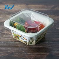 Récipient à salade en papier jetable carré à emporter boîte à lunch alimentaire