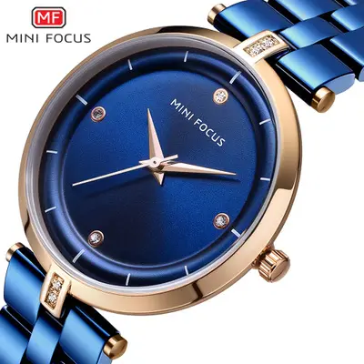 Mini Focus-Reloj de pulsera de acero minimalista para mujer, de cuarzo, marca de lujo, 0120