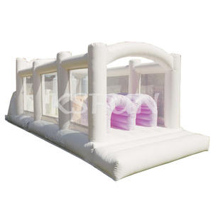 Большая Коммерческая комбинированная надувная полоса препятствий с горкой для детей, взрослых, надувной замок, полоса препятствий на открытом воздухе - Product Image 1