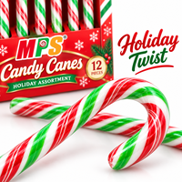 Best Selling Fruity Flavored Candy Cane Christmas Decoration in Box Packaging