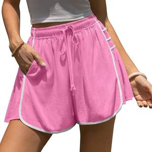 Shorts de sport amples pour femmes, taille haute, avec cordon de serrage, jambe <span class=keywords><strong>large</strong></span>, séchage rapide, décontractés, pour la course, le yoga, la gym, et tenue de sport décontractée - Product Image 4