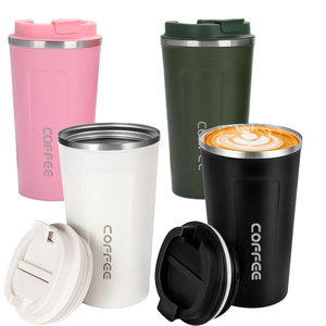 350ML 500ML Double Wall Stainless Steel Tumbler White Sublimation Blank Soda Can Shaped <b>Mug</b> with Handle and Lid for - Product Image 1