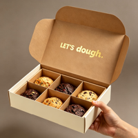 Emballage de biscuits en papier kraft écologique, boîte à en-cas en carton recyclé de qualité alimentaire, boîte à macarons, boîte à beignets avec séparateur