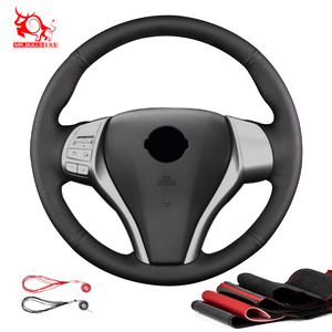 Accesorios de envoltura de cubierta de <span class=keywords><strong>volante</strong></span> de coche cosidos a mano para Nissan Teana Altima 2013-2016 x-trail <span class=keywords><strong>Qashqai</strong></span> Rogue 2014-2016 Tiida - Product Image 1