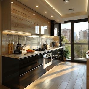 Mueble de gama alta AisDecor, armario de cocina lacado de alto brillo de lujo contemporáneo Modular - Product Image 4