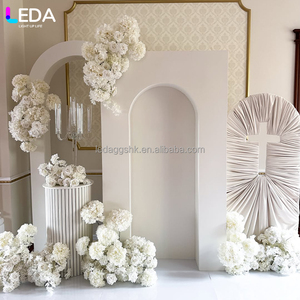 LEDA Wedding Party Events Decor Modern White <b>Square</b> Three-piece <b>Set</b> Acrylic Hanging Flower Backdrop - Product Image 1