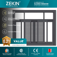 Maßgefertigtes Aluminium-Schiebefenster mit thermischer Trennung, Schalldämmung, Wärmeisolierung, doppelt gehärtetem Glas, NFRC AS2047