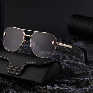 Lunettes de soleil carrées pour hommes Wf 5g112, verres PC noirs, protection UV400, style Instagram, vente en gros transfrontalière - Product Image 4