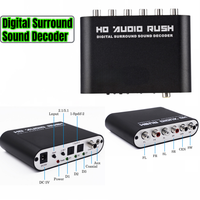 Decodificador de Audio 5.1 CH, SPDIF Coaxial a RCA DTS AC3, Amplificador Digital Óptico, Convertidor Analógico, Amplificador de Audio HD para
