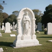 Monument funéraire moderne européen personnalisé de haute qualité, ange, cimetière, marbre blanc naturel, sculpture artisanale, pierre tombale, garantie de 5 ans