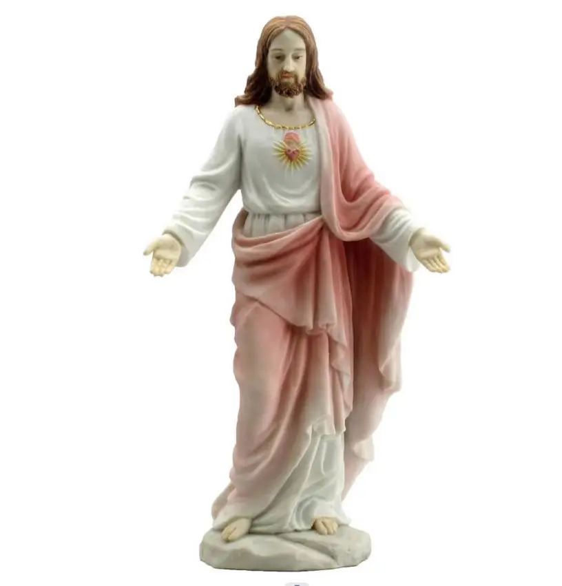 Collectie Hars Standbeelden Christus Geschenk Kerststal Sculptuur Bidden Standbeeld Jesus Rood Tafelblad Beeldje Renaissance Christen Voor Cathol