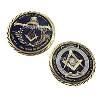 Koin Masonik Logam Kustom/Koin Dua Sisi/Koin Perak untuk Suvenir Freemason